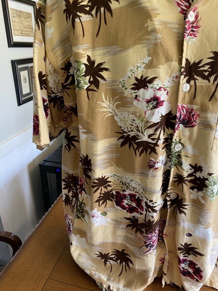 Vintage Jordin Sportswear Hibiscus Tropical Hawaiian Vacation Shirt Sz Lg Palms - Picture 3 of 11